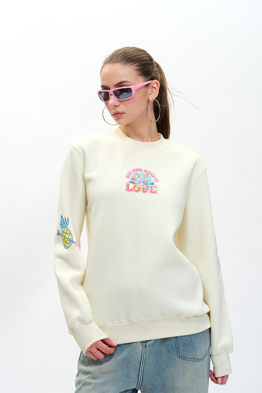 All You Need Is Love Sweatshirt for Women Trendy Casual Winter Wear