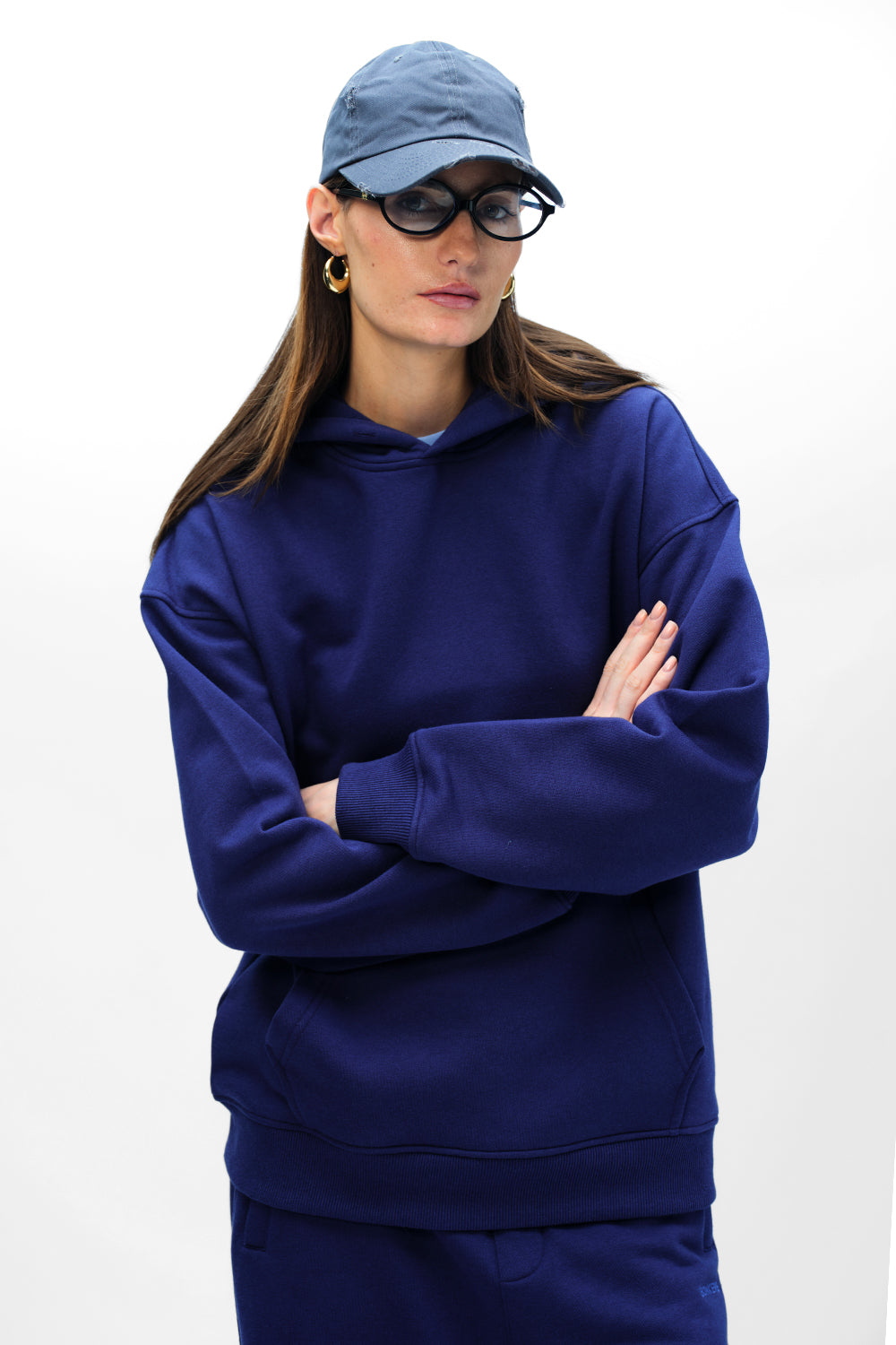 Deep Sea Wear A Hug Oversized Hoodie for Women Cozy Blue Winter Hoodie