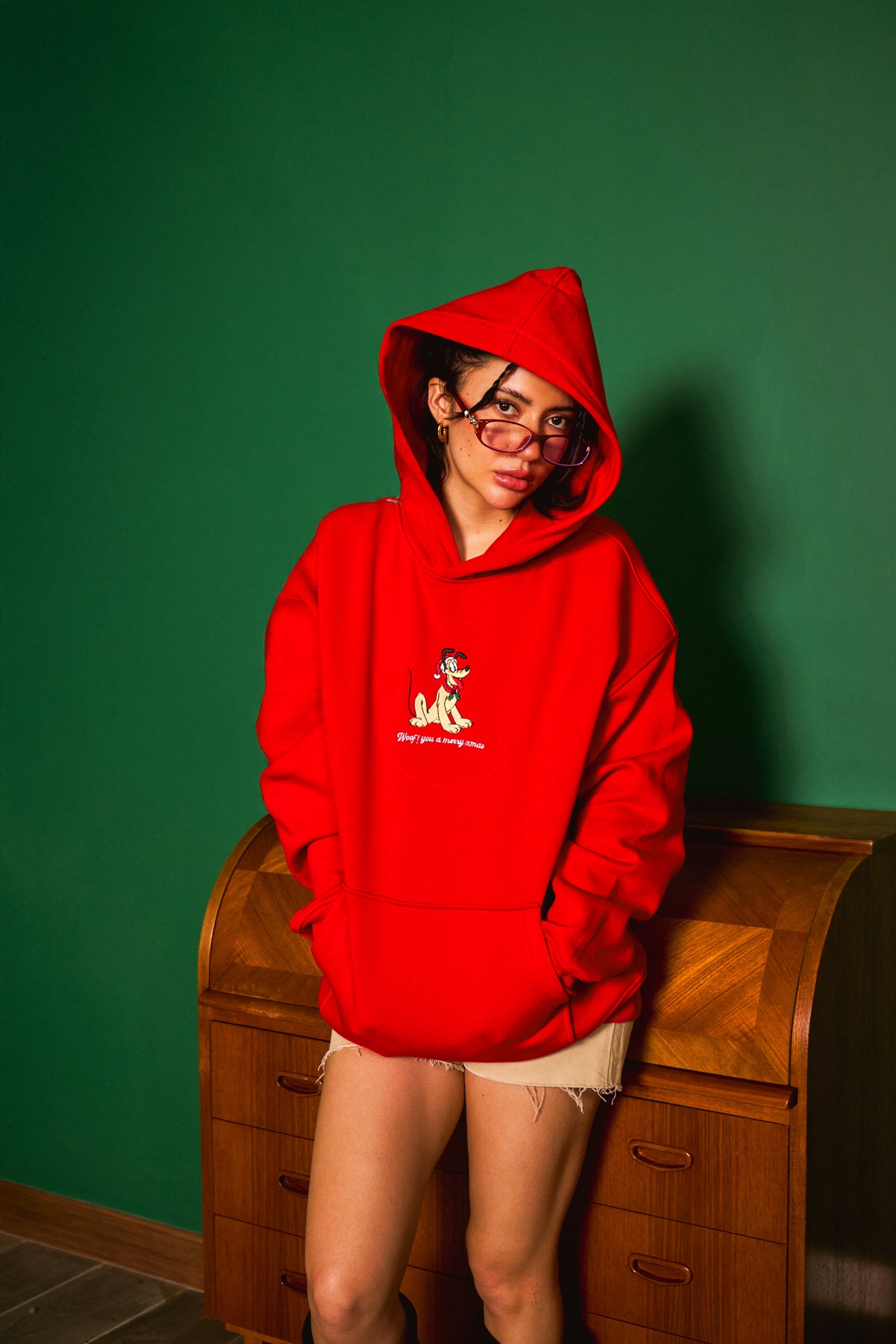 Woof You A Merry Xmas Hoodie for Women Cute Christmas Edition