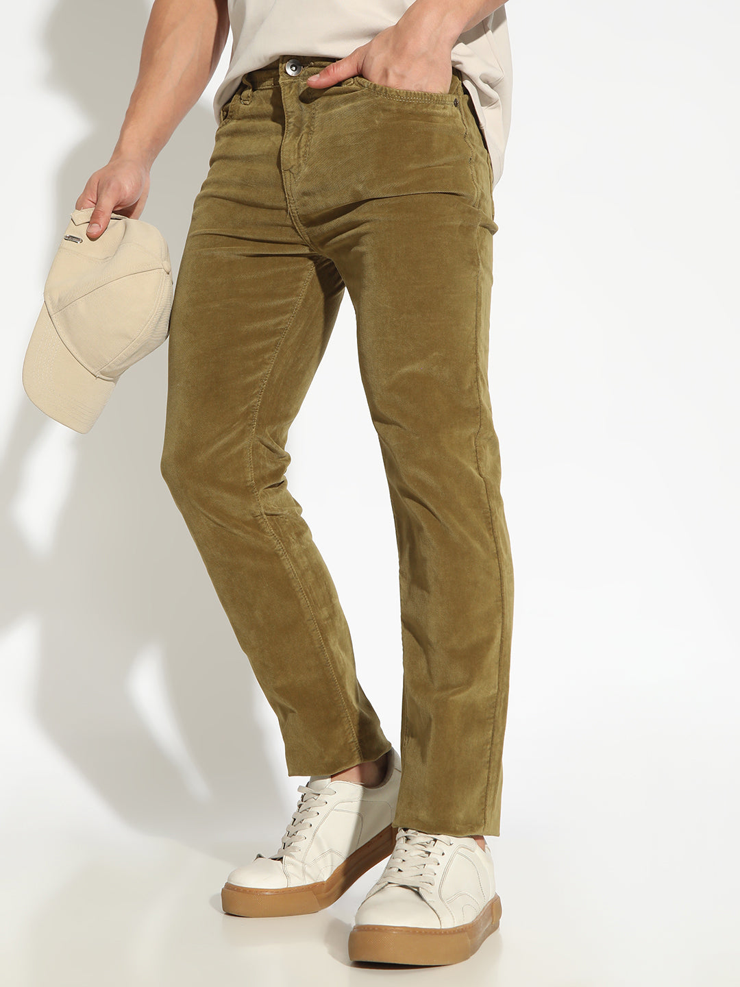 Men's Olive Slim Fit Low Rise Jeans for Smart Everyday Wear
