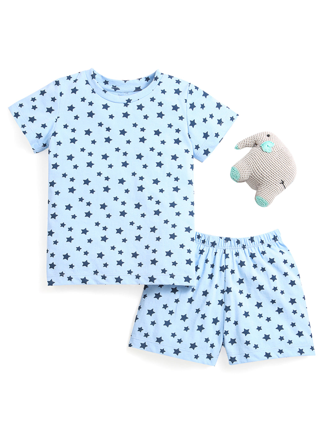 Blue Star Printed Kids Night Suit for Boys ? Soft Cotton Sleepwear