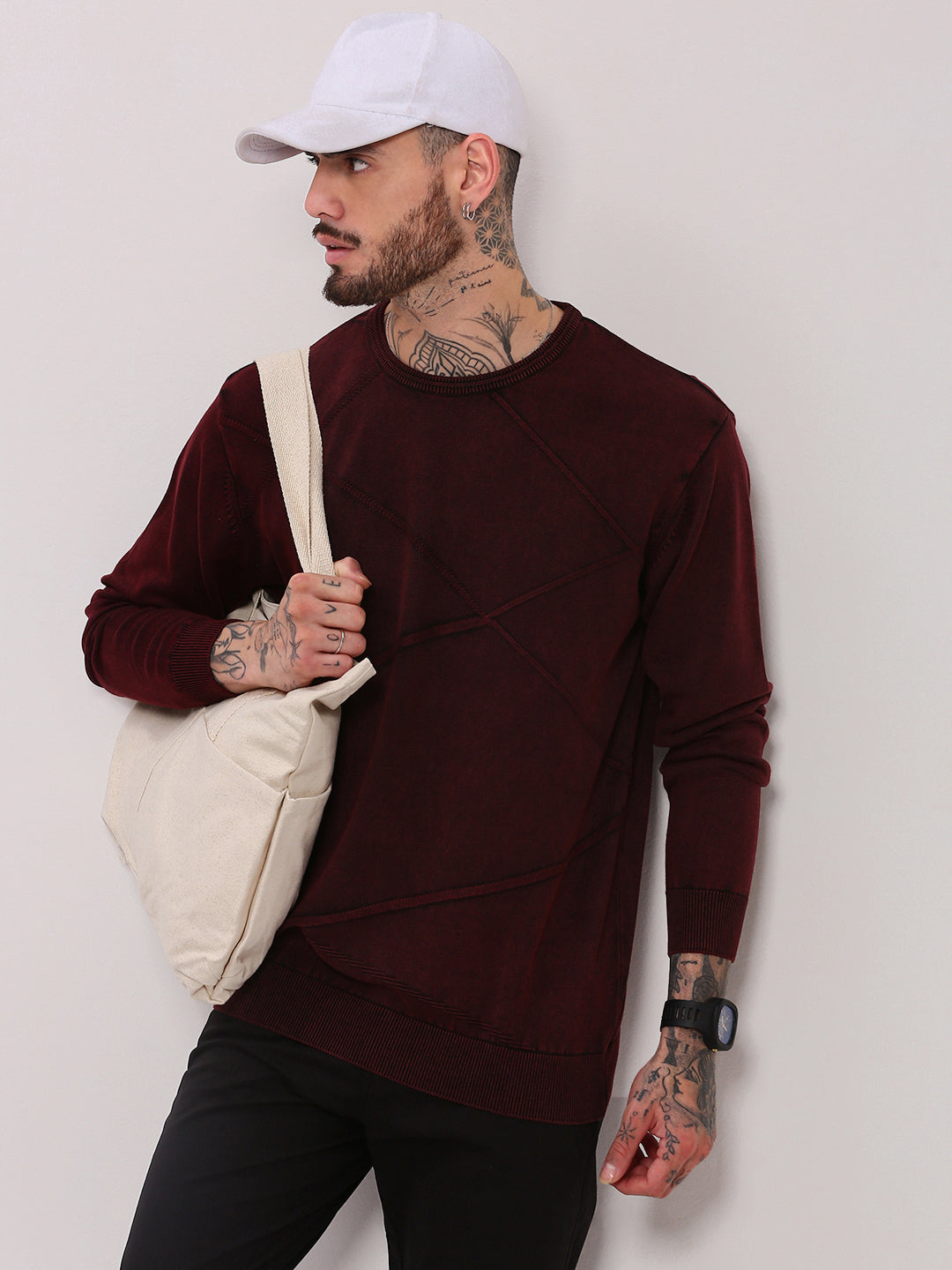 Men Maroon Full Sleeve Sweater Premium Warm Winter Wear
