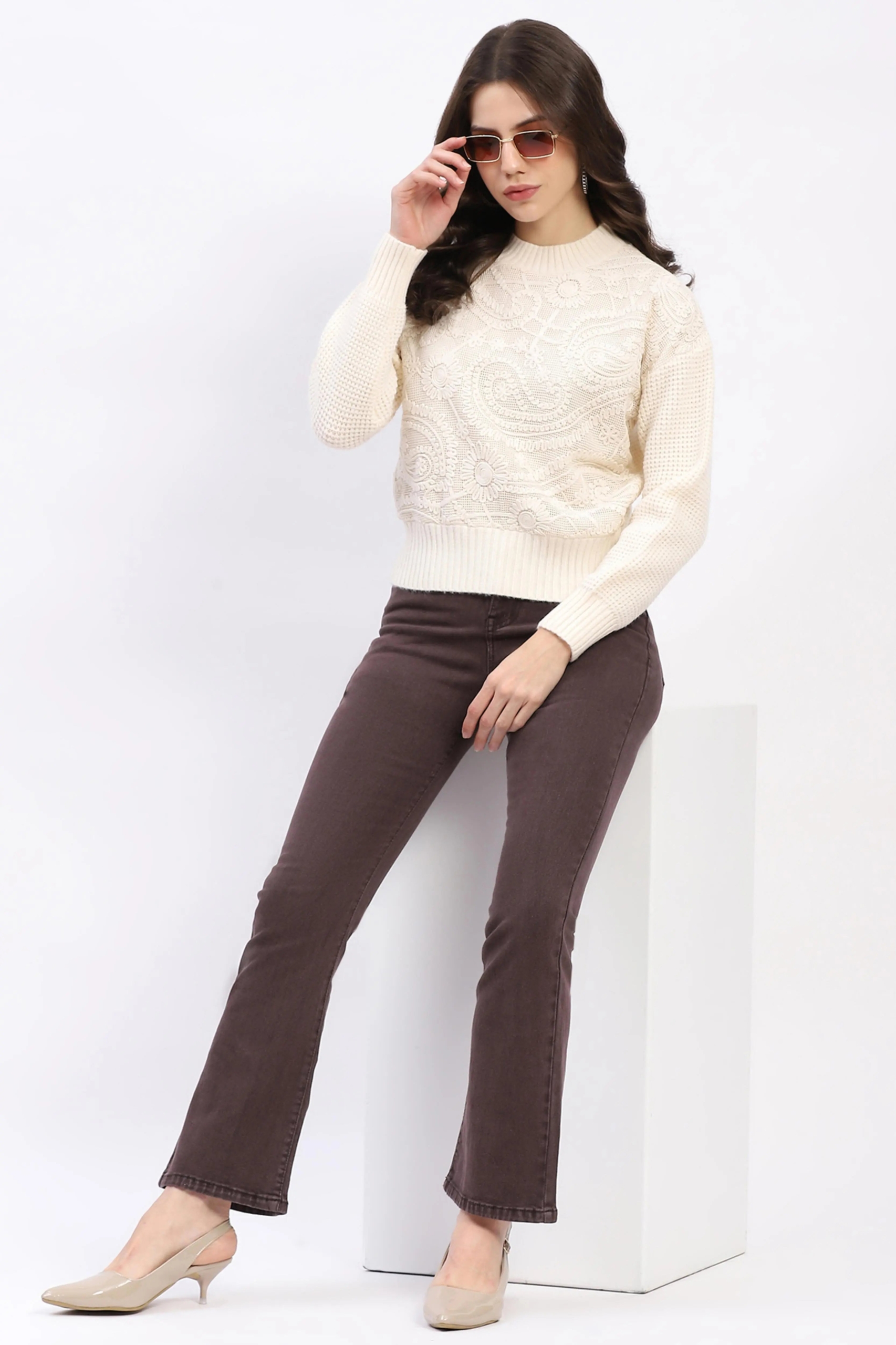 Classic Embroidered Pullover for Women Timeless Winter Fashion