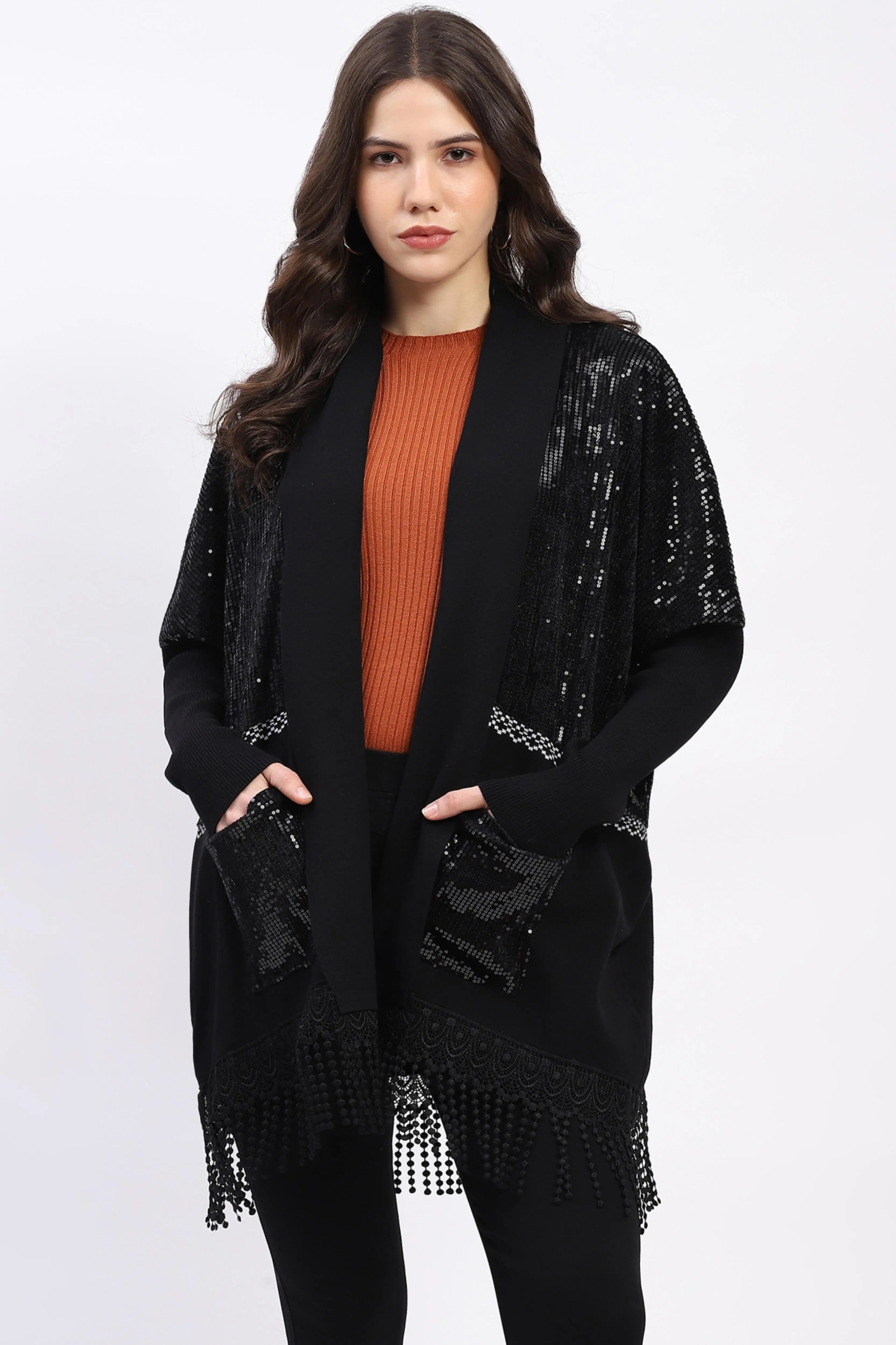 Winter Sequined Party Shrug for Women Glamorous Festive Outerwear