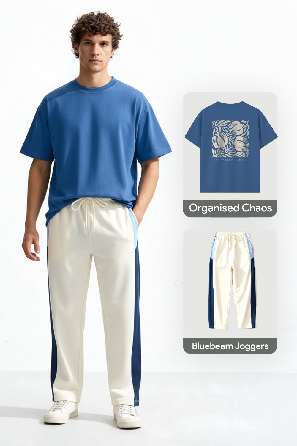 Blue Wave Men's Stylish Co-ord Set