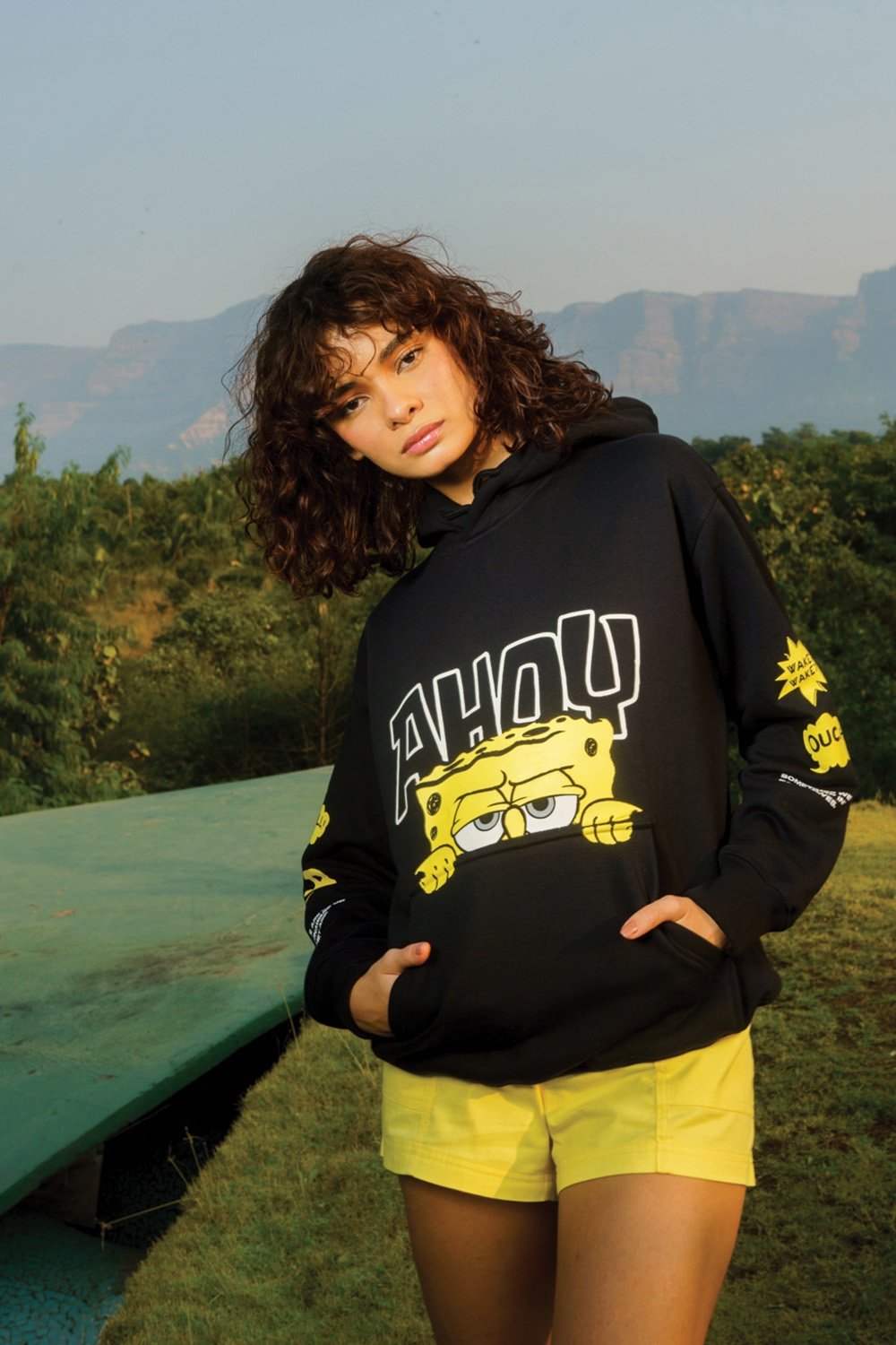 Ahoy Black Hoodie for Women Stylish Nautical Inspired Streetwear