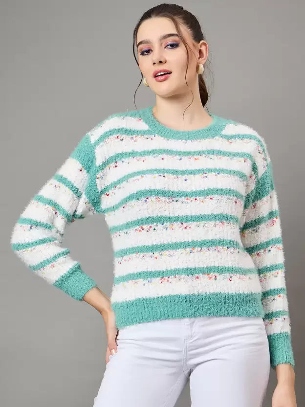 Trendy Self Design Woolen Pullover for Women Modern Winter Look