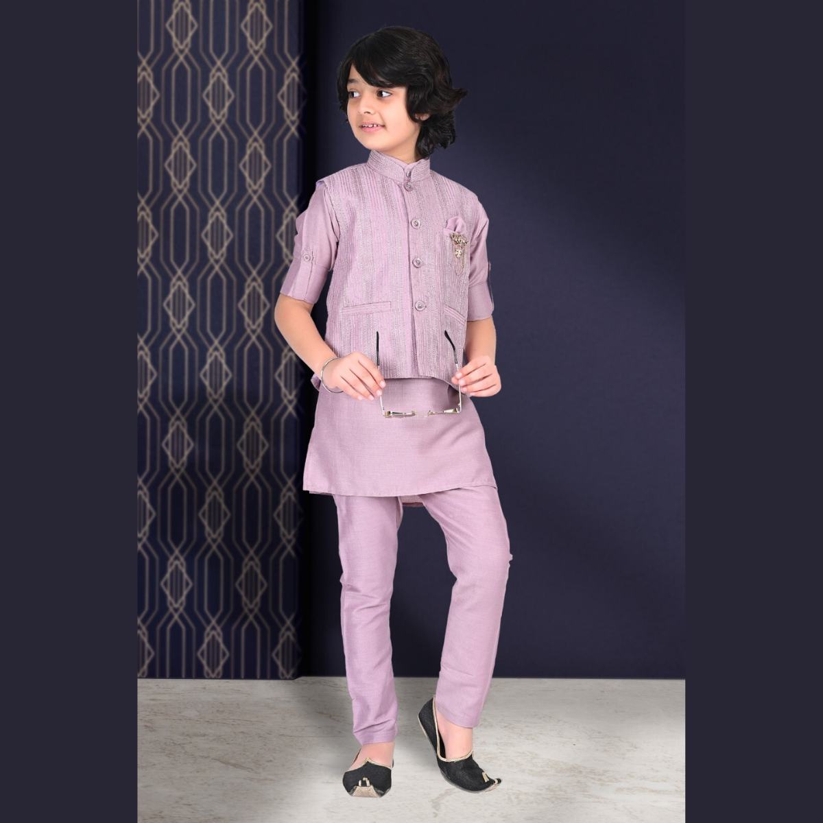 Onion Peach Boys Kurta Pajama
