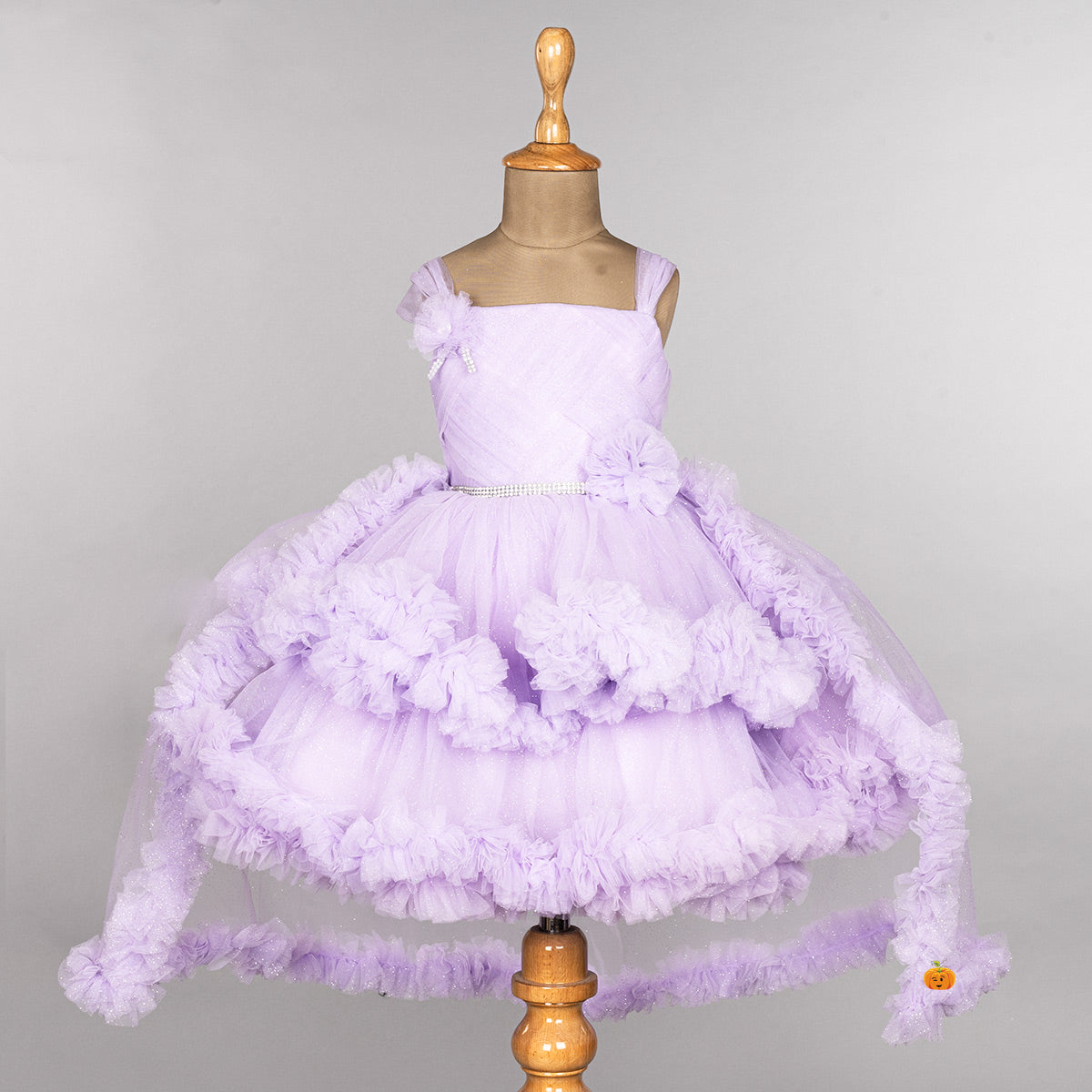 Purple Frill Layered Girls Frock