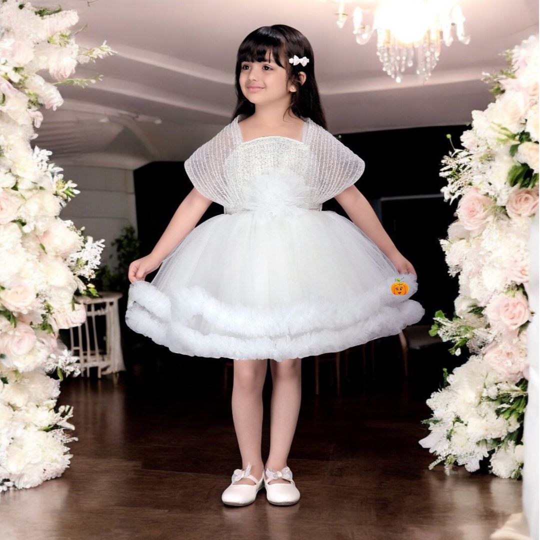 Pink Cream Girls Frock