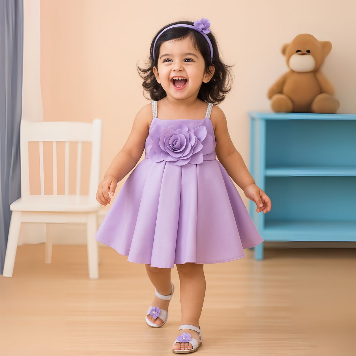 Floral Party Wear Frock for Girls
