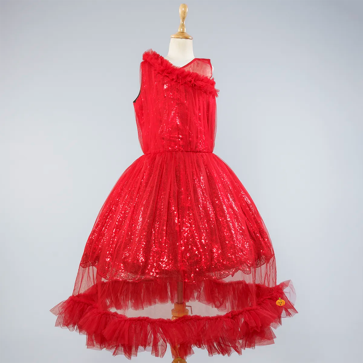 Red Sequin Girlish Gown