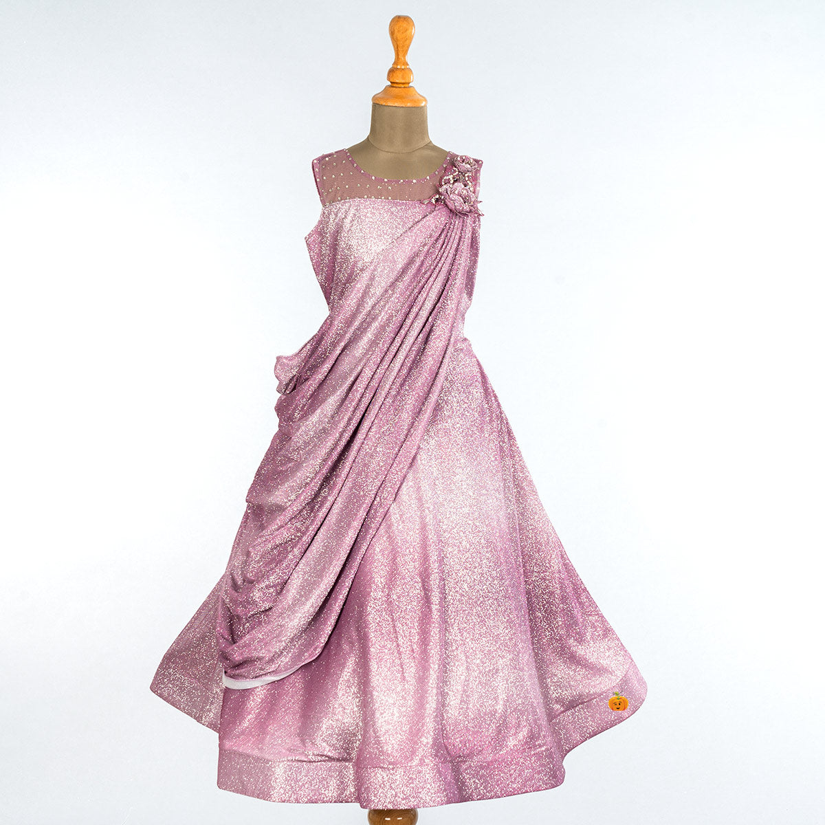 Glittery Onion Gown for Girls