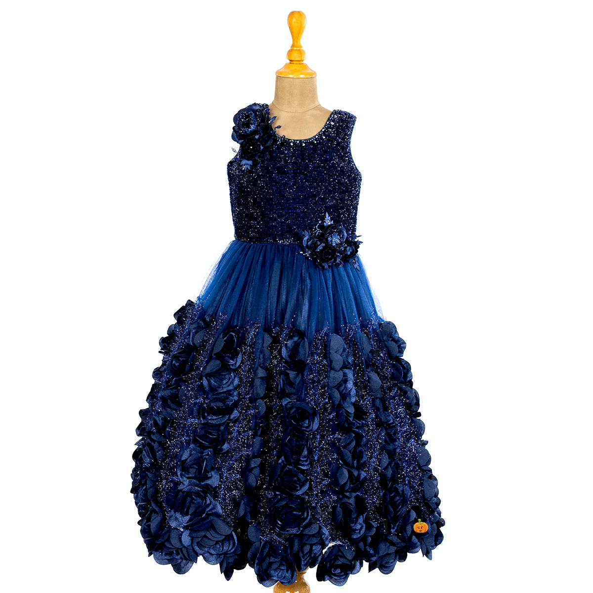 Floral Frill Long Gown for Girls