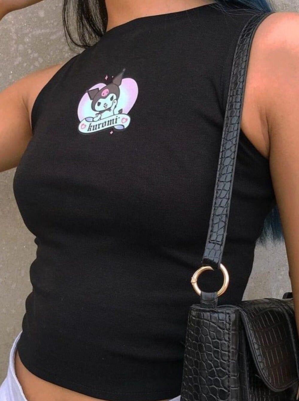 Womens Kuromi Fighter Graphic Sleeveless Rachel Tank Top