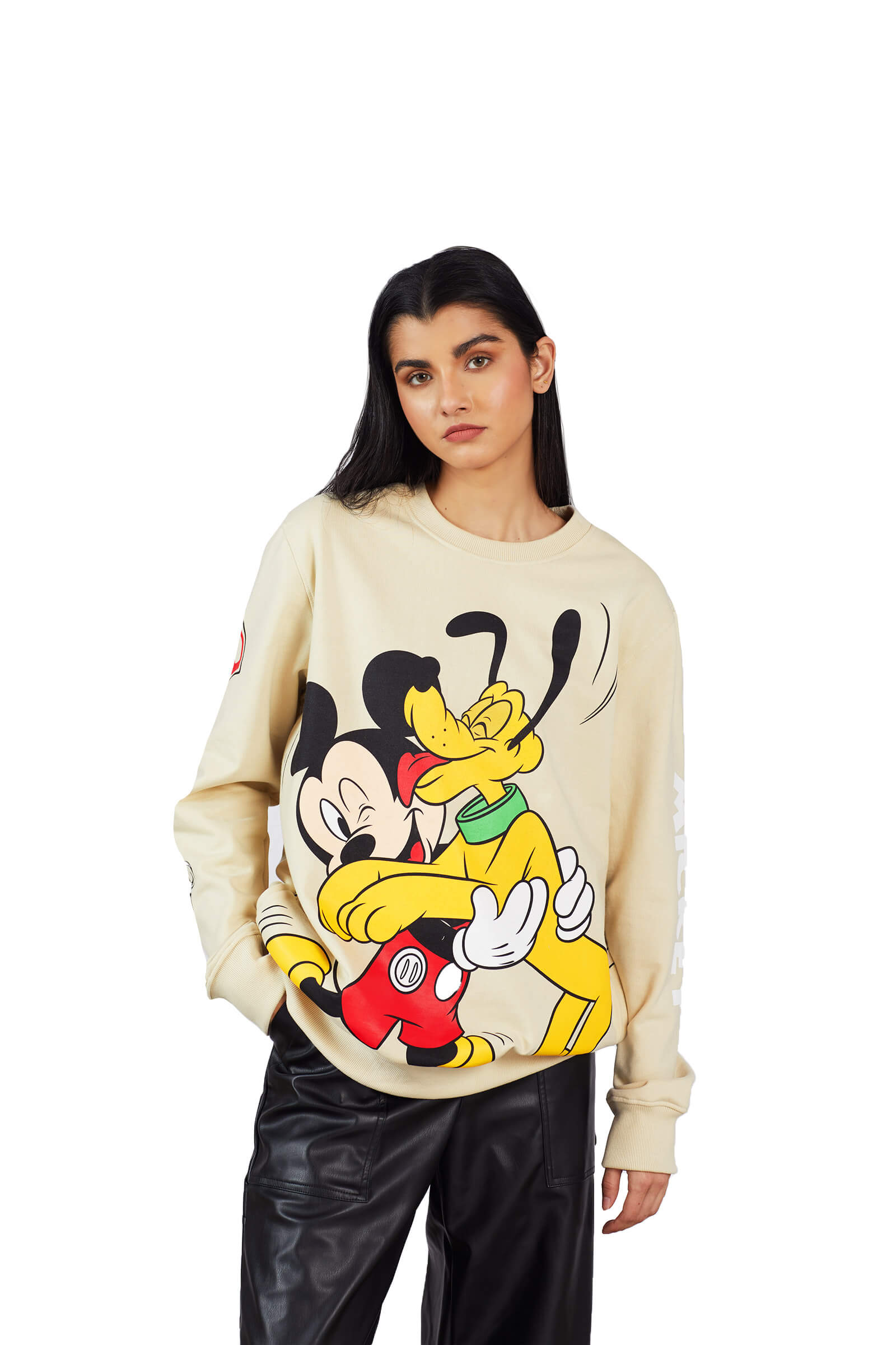 Mickey and Pluto Oversized Sweatshirt for Women Disney Best Friends Edition