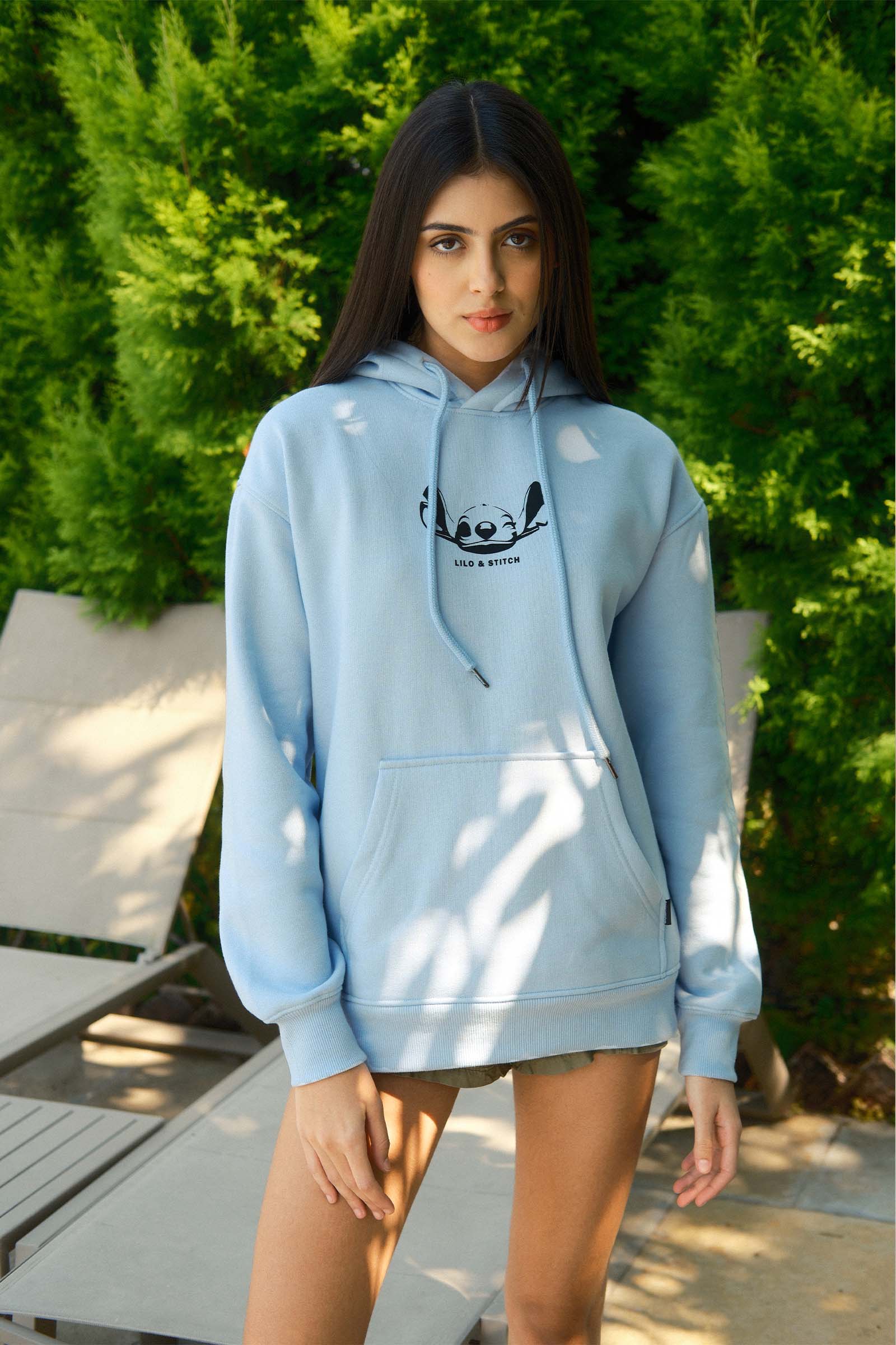 Stitch Heavyweight Hoodie for Women Disney Character Fleece Style